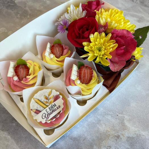 Cupcakes+flowers
