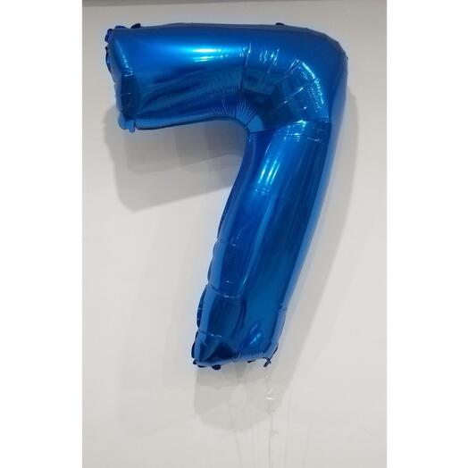 Шар-цифра "7", цвет синий