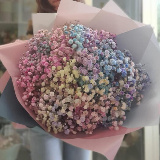 Iridescent gypsophila in a beautiful package