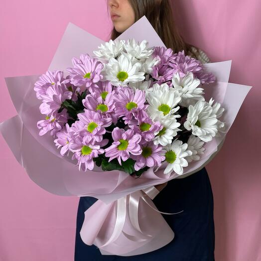 Букет из 5 кустовых хризантем