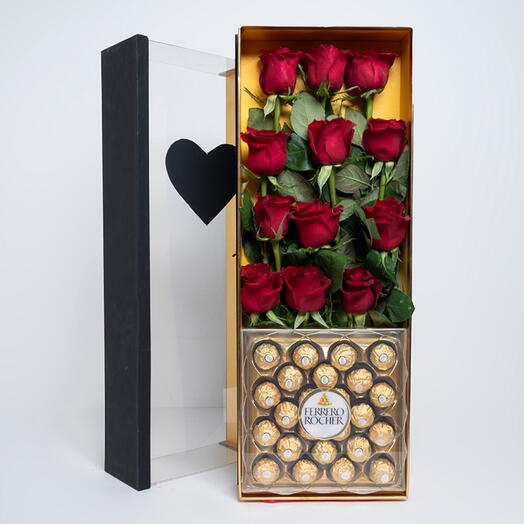 Flowers And Chocolate In A Box
