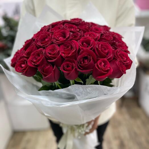 Bouquet of 51 imported red roses