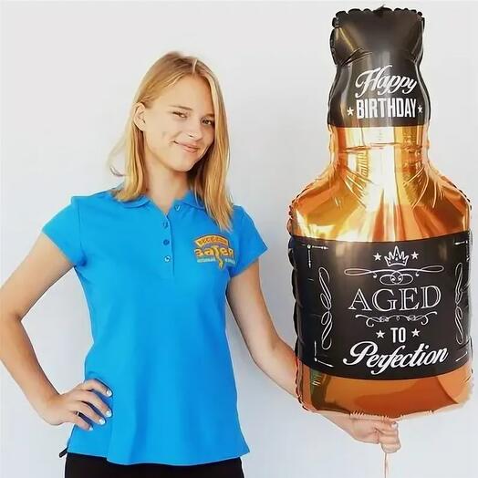 Фольгированный шар с гелием бутылка виски, 86см , 1шт