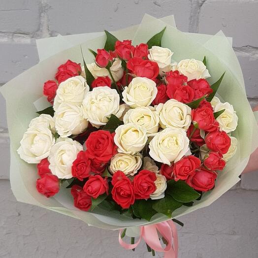 A mix of bush roses