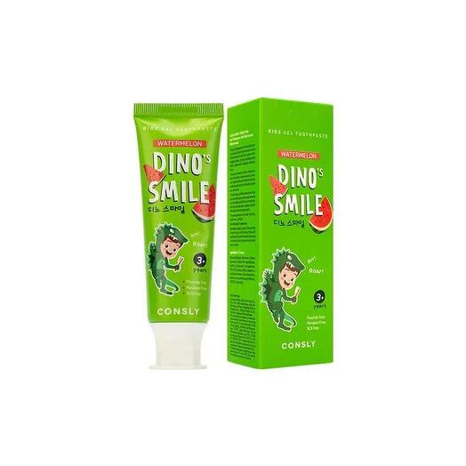 Consly Dino s Smile Kids Паста зубная гелевая детская с ксилитом и вкусом арбуза - 60 г