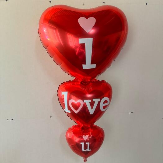 Шар сердце I love you 65см с гелием