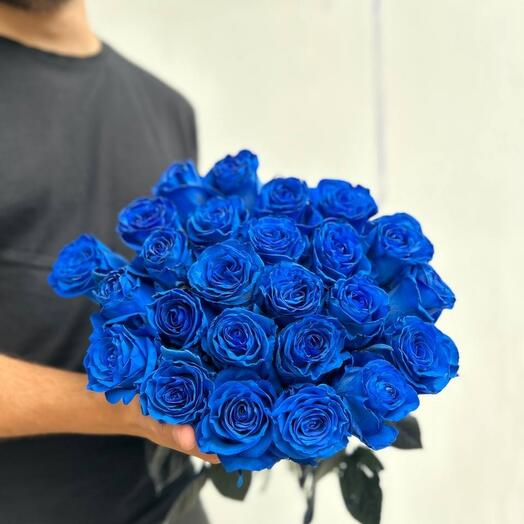 25 синих импортных роз Эквадор