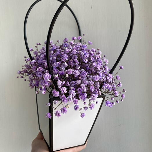 Гипсофила в коробке сумочке