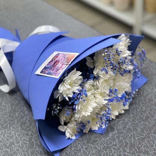Ramo "Crisantemo con gypsophila"