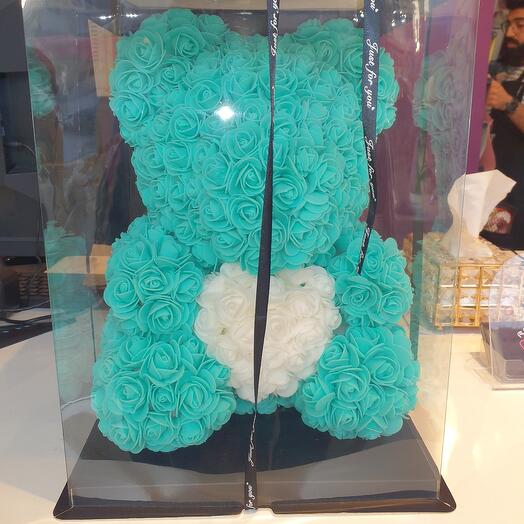 Tiffany blue rose bear