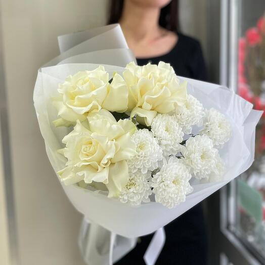 🌷Букет "Птица" из роз и алтая