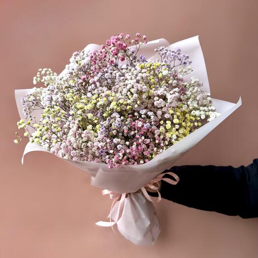 Bouquet of rainbow gypsophila