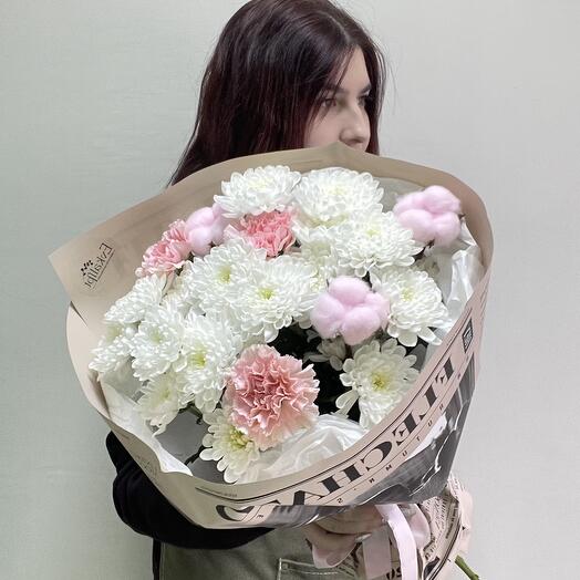 Букет Хризантема с хлопком