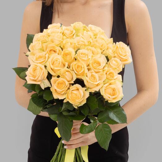 Peach Avalanche bouquet of peach roses, 31 pieces, 50 cm Florentika