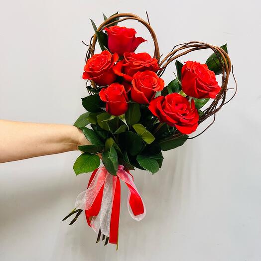 Букет из розы «Сердце»