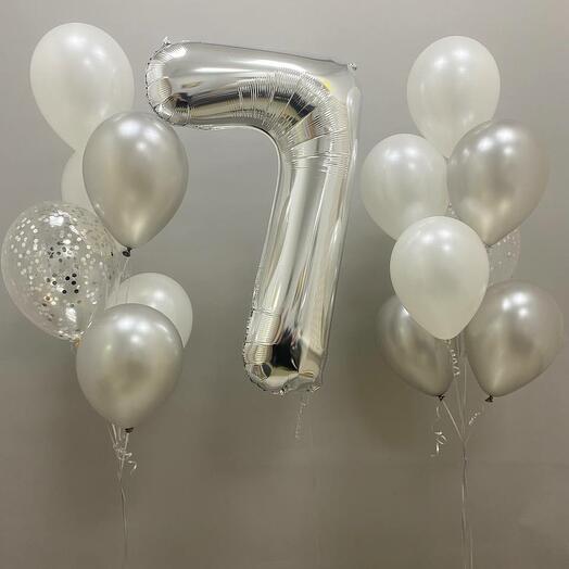 Fuente de globos de plata Aérea
