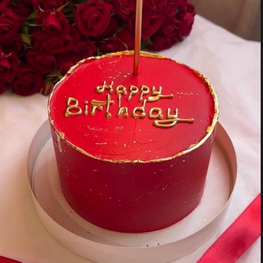 Красный бенто торт happy birthday