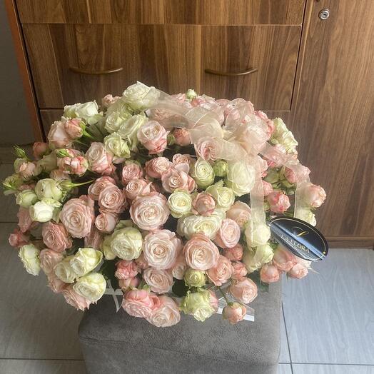 Spray roses in basket