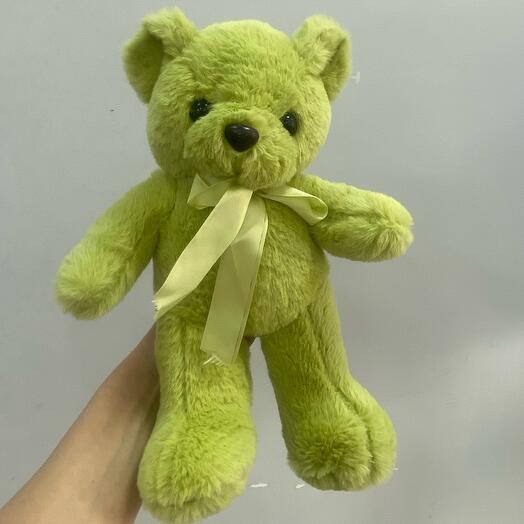 Мишка с бантом зеленый