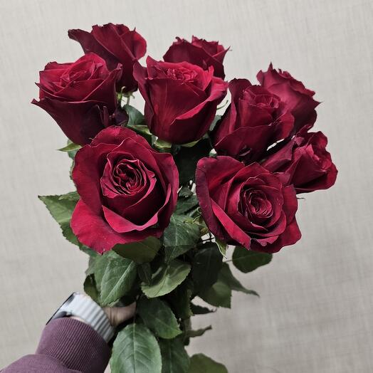 Монобукет из красной розы под ленту