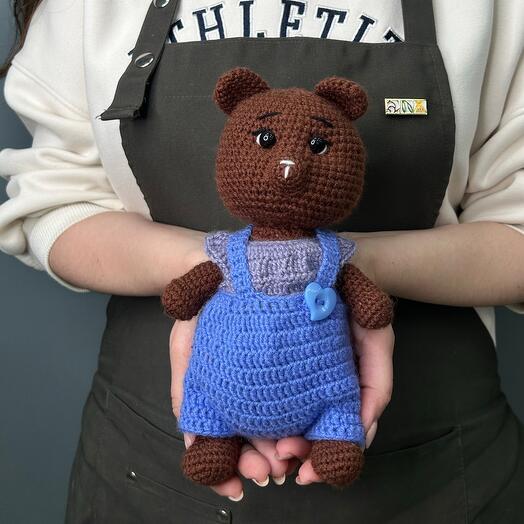 Вязанная игрушка ручной работы «Мишка»