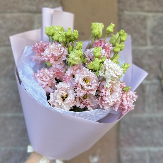 Букет из 5 розовых ажурных лизиантусов (эустом)