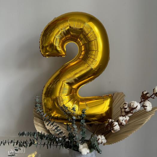 Цифра «2» золотая