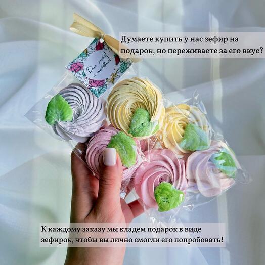 Букеты из зефира в сумочке 1