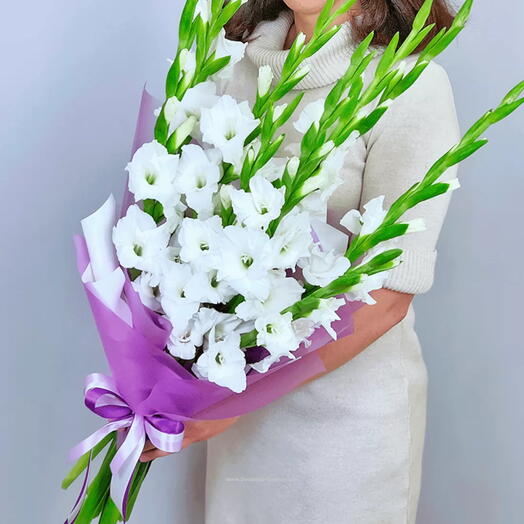 Букет White Fire из 11 гладиолусов! 💐🦋🍀 больше живых Цветов и меньше обертки пустой =)