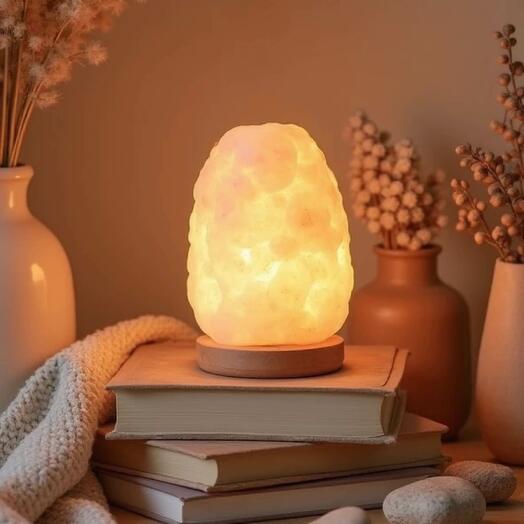 Солевая лампа "Белая Скала" белая соль 1-2 кг