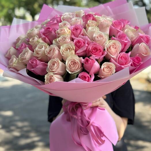51 роза эквадор 50 см