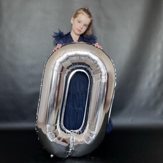 Шар Цифра 0 Серебро