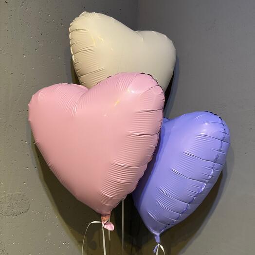 Набор воздушных сердец🤍💜🩷