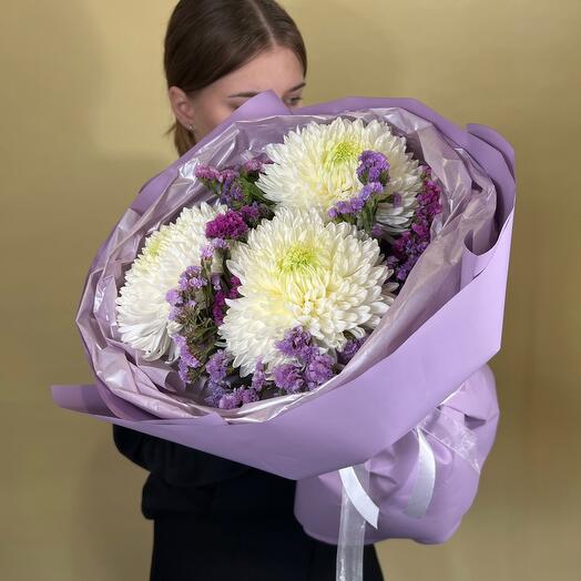 Букет хризантем и статицы
