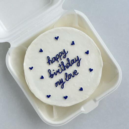 Бенто торт с надписью "Happy Birthday", торт для парня, торт для мужа, торт для друга, торт для папы