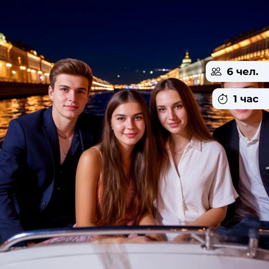 Северная Венеция.  Ночная прогулка на катере по каналам
