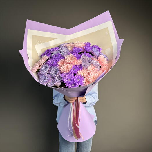 Букет из кустовых хризантем микс