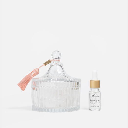 Аромадиффузор в стеклянной шкатулке с кварцевыми камнями BOCA AROMA Crystal Sparkling Fruit 600гр