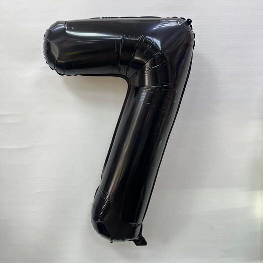 Шар цифра 7, черная, 102 см