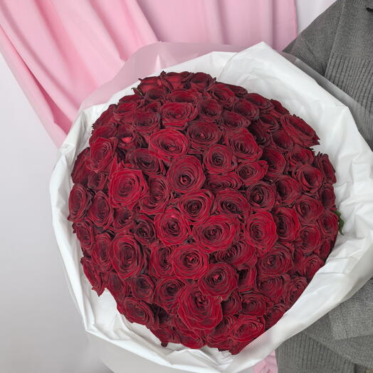 Букет 101 роза 50 см
