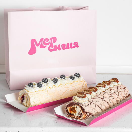 2 меренговых рулета «Сникерс» и «Ягодный»