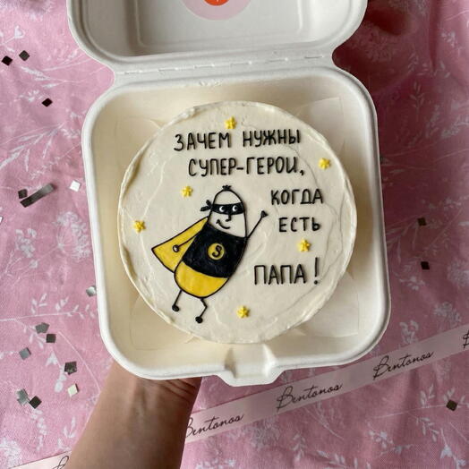 Бенто тортик Папа Супергерой