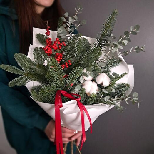 Воздушный хлопок, нобилис, эвкалипт и илексом, размер М