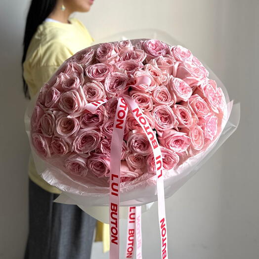 Bouquet "51 peony-shaped roses Pink O Hara"