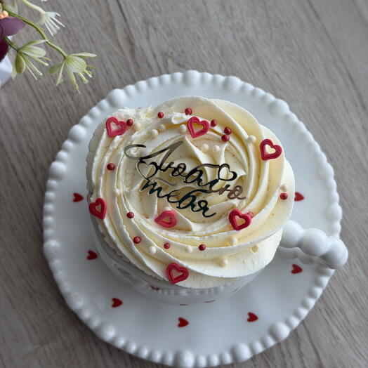 Бенто торт в чайной паре для любимого, любимой 14 Февраля