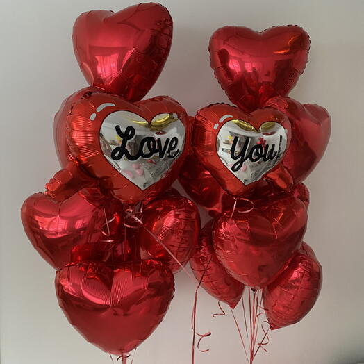 2 фонтана по 8 сердец и очки love you ♥️