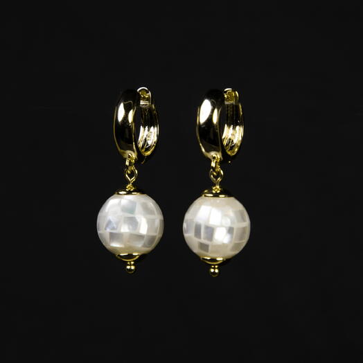 Серьги Иберис Белый перламутр 14K (EAR1144)