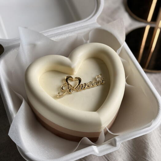 Бенто-торт муссовый ТРИ ШОКОЛАДА. Я тебя люблю в форме сердца. На день влюбленных