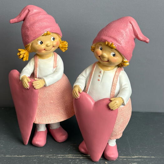 Сувенир - мальчик и девочка с розовым сердечком 🩷🩷