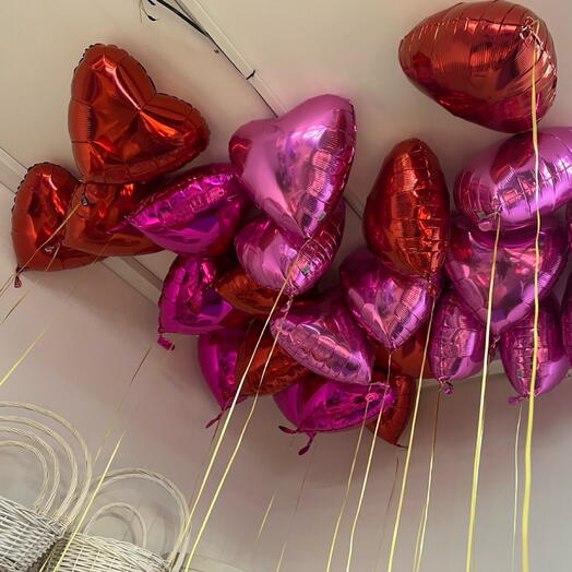 Набор из 25 фольгированных шаров «Сердце»